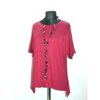 Tunika KIMONO dzianinowa z wydłużonymi bokami - bordowa